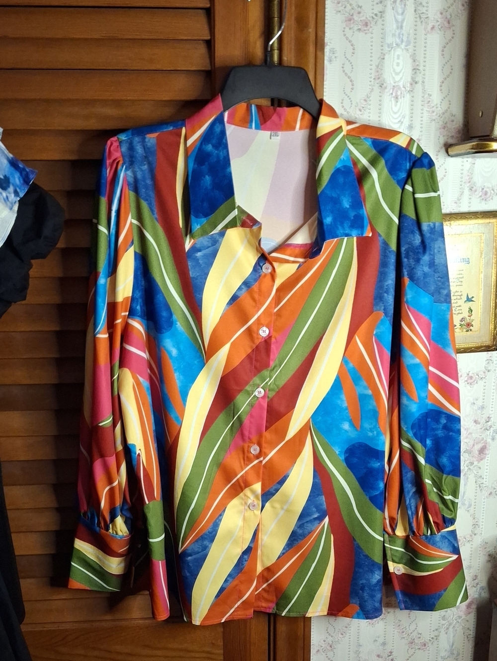 Multi-Color Button Up Long Sleeve Collared Shirt 2XL NWOT